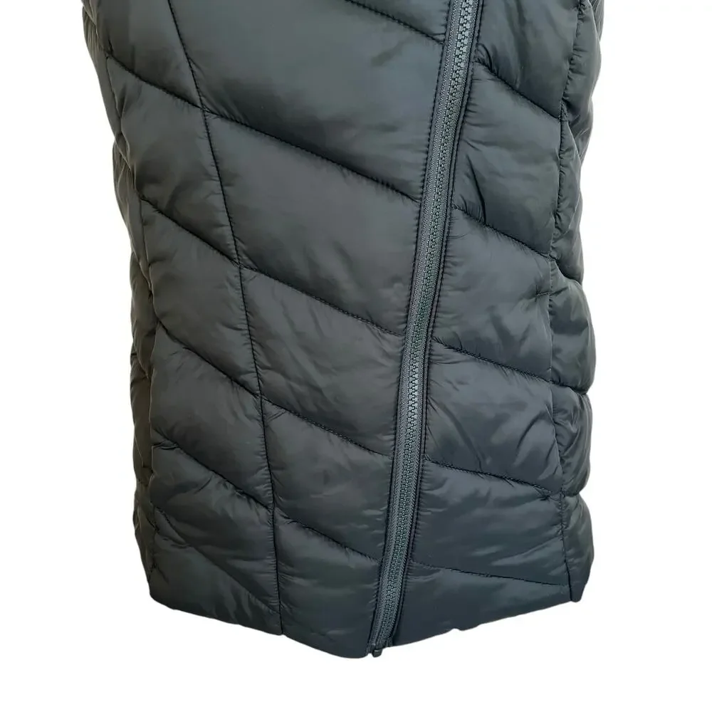 Nicole Miller Puffer Vest Womens Size Small Gray Gorpcore Athleisure Activewear